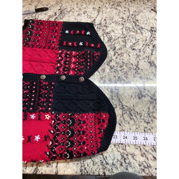 Vintage Jantzen Classics Sweater Vest S Embroidered Patchwork Knit Folkcore Y2K - Picture 6 of 6